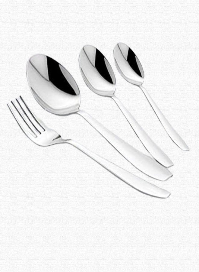 FNS Montavo by FnS Rio 24 Pcs Cutlery Set with Hanging Stand (6 Dinner Spoon, 6 Dinner Fork, 6 Teaspoon, 6 Baby Spoon & 1 Stand) - Image 2